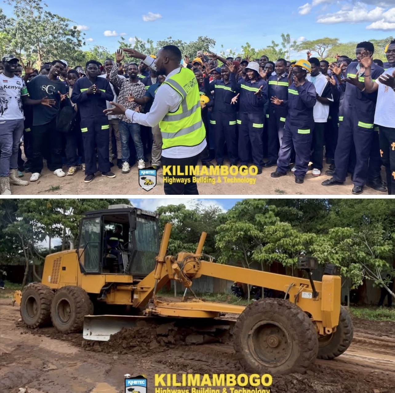 Instructor with motor grader